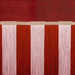 Lorenza Bozzoli Couture Benches<red velvet with two-tone fringes bench