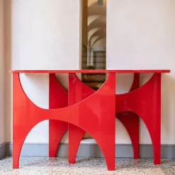 Fratelli Dutto Consoles<Red-Lacquered MDF Console tribute to Paolo Scheggi