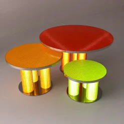 Bottos Design Italia by Sebastiano Bottos Coffee Tables<Reflective Collection - Orange round coffee table