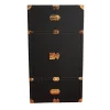 Terrida Trunks<Regale Wheeled Black & Gold Steamer Bar Trunk