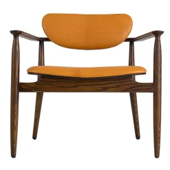 Borzalino Lounge Chairs<Regina Light Brown Oak Lounge Chair with Leather Upholstery