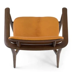 Borzalino Lounge Chairs<Regina Light Brown Oak Lounge Chair with Leather Upholstery