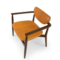 Borzalino Lounge Chairs<Regina Light Brown Oak Lounge Chair with Leather Upholstery