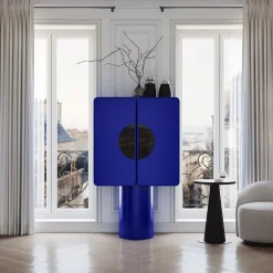 Ultramobili Bar Cabinets<Regis 2-Door Ultramarine-Blue Bar Cabinet