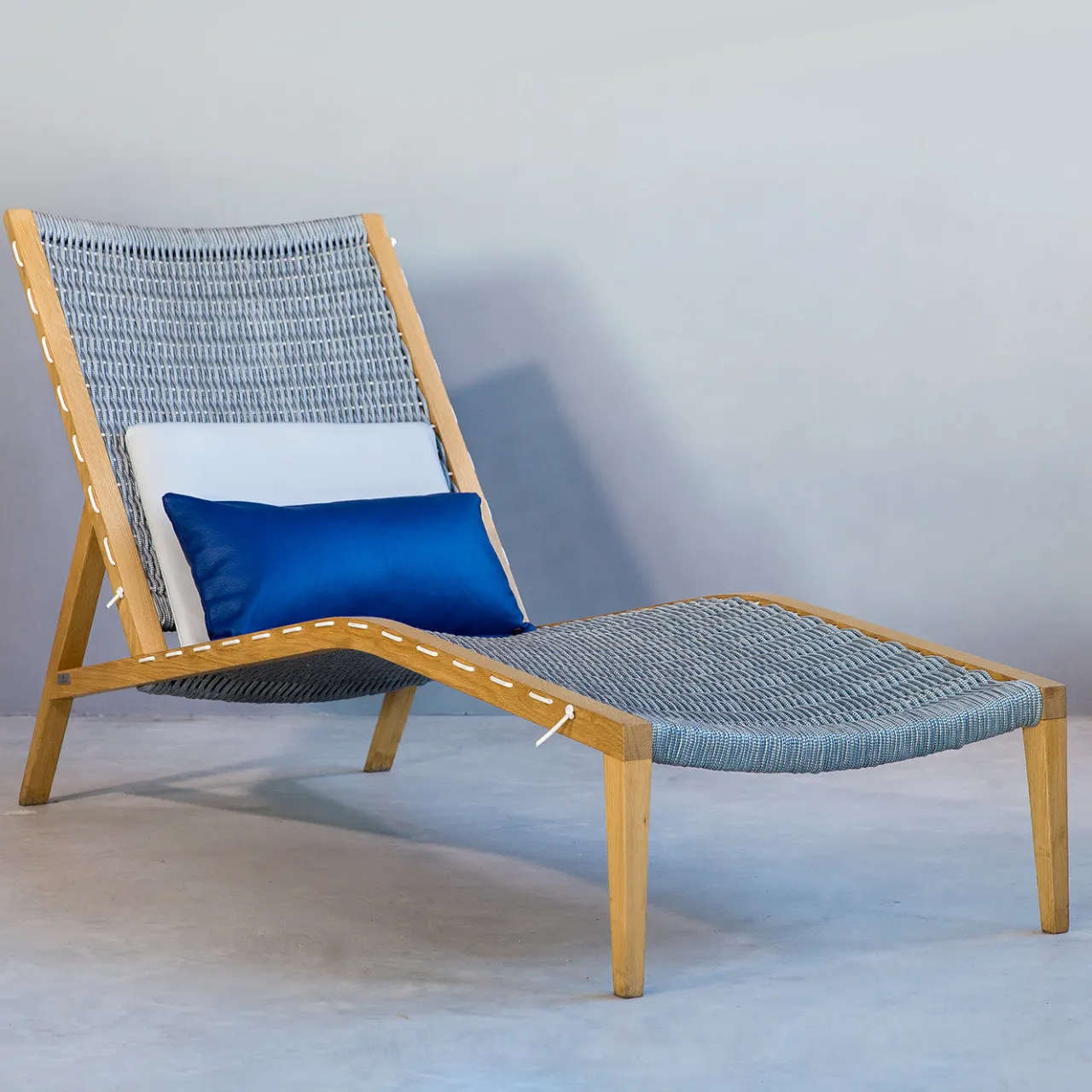 Impagliando Chaises<Regular Light Blue Lounger