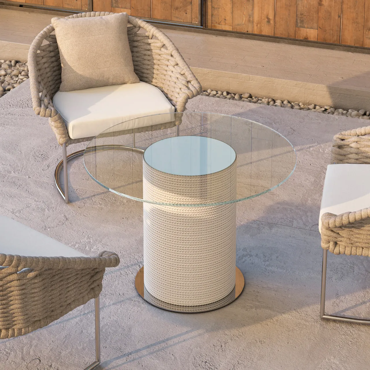 Galbiati Fratelli Outdoor Dining Tables<Remì Round White Outdoor Cocktail Table