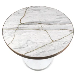 Salvatori Bistro Tables<Rene Bistro Table in Bianco Nuvolato Lost Stone by Piero Lissoni