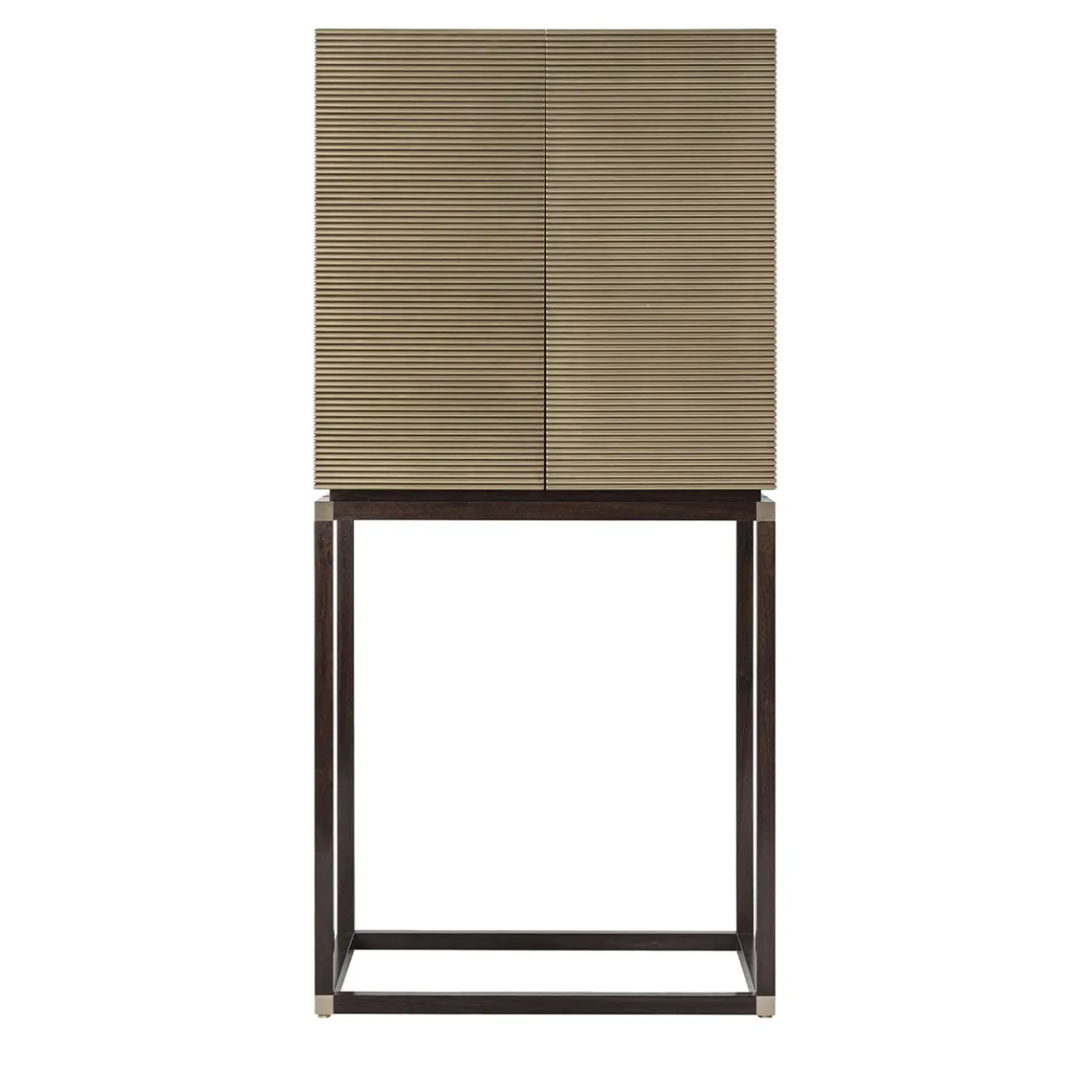 Armani Casa Bar Cabinets<Riesling Bar Cabinet Brass Carved Liquid Metal