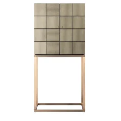Armani Casa Bar Cabinets<Riesling Bar Cabinet Technical Shagreen Fabric