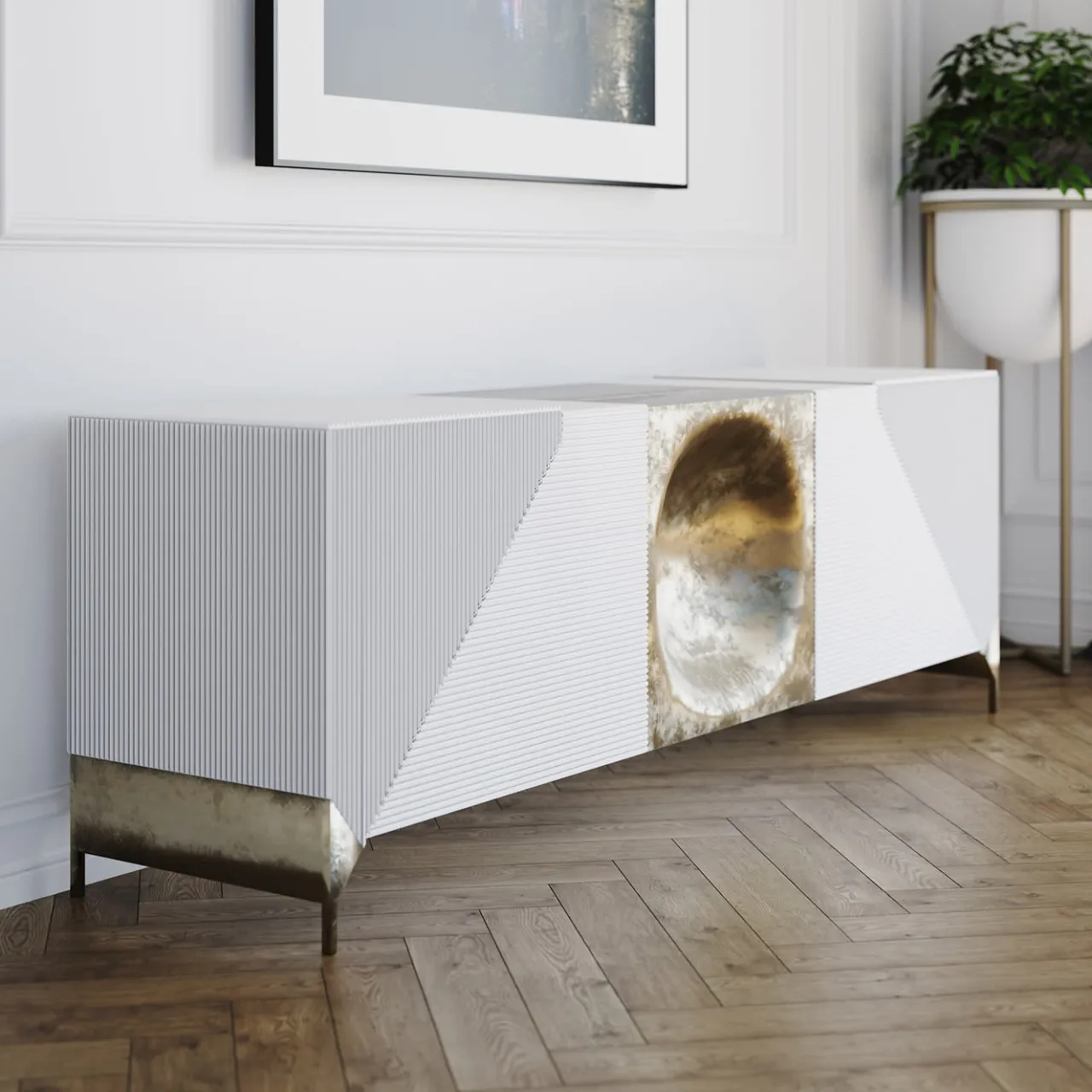 Radice Sideboards Buffets<Riga White Sideboard