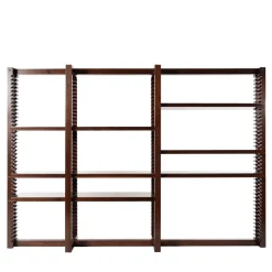 Fratelli Boffi Bookcases<Ritmica Modular Brown Wood Bookcase by Storagemilano