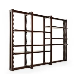 Fratelli Boffi Bookcases<Ritmica Modular Brown Wood Bookcase by Storagemilano