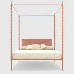 Lispi Beds<Rito Pink Iron Canopy Double Bed