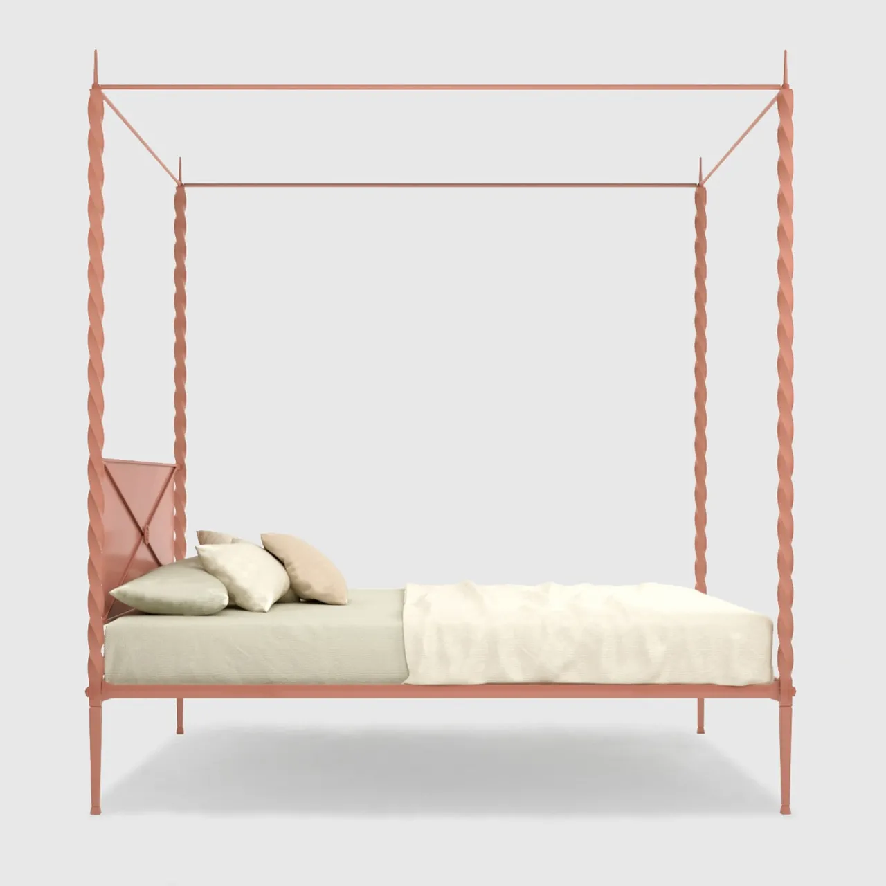 Lispi Beds<Rito Pink Iron Canopy Double Bed