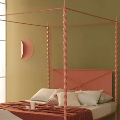 Lispi Beds<Rito Pink Iron Canopy Double Bed