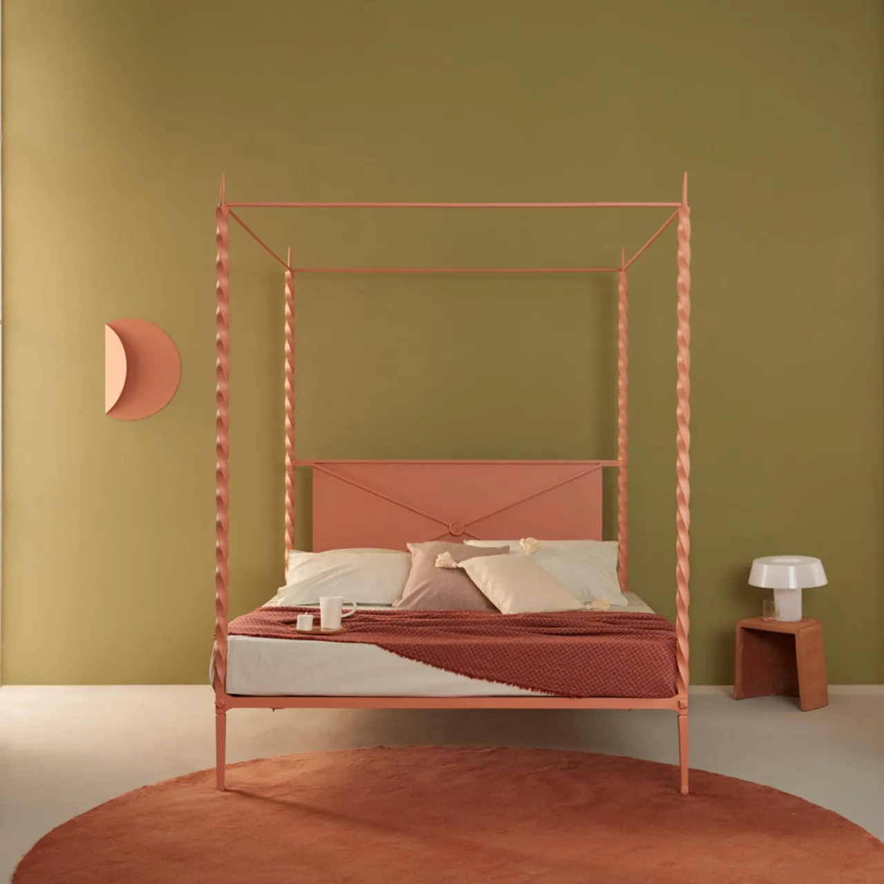 Lispi Beds<Rito Pink Iron Canopy Double Bed