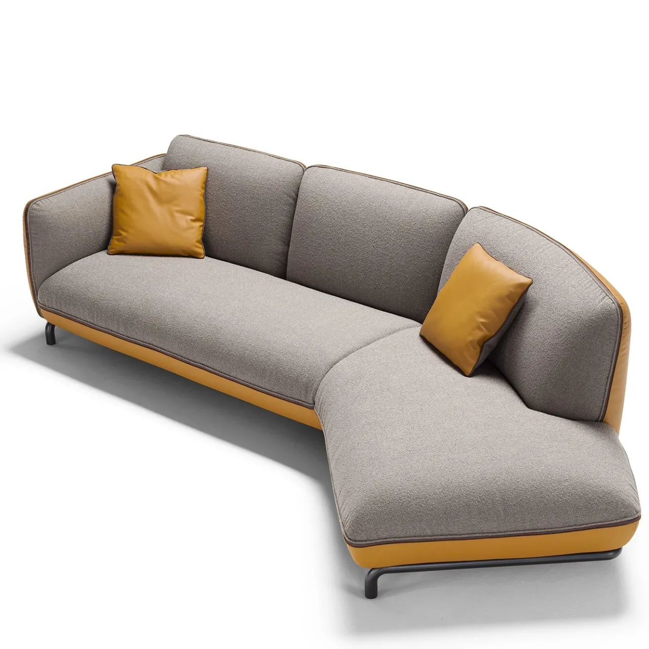 Franco Ferri Sofas<Rock Angular Gray & Mustard Sofa