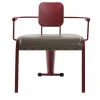 Da A Lounge Chairs<Rock Red Lounge Chair with Gray Leather Seat by Marc Sadler