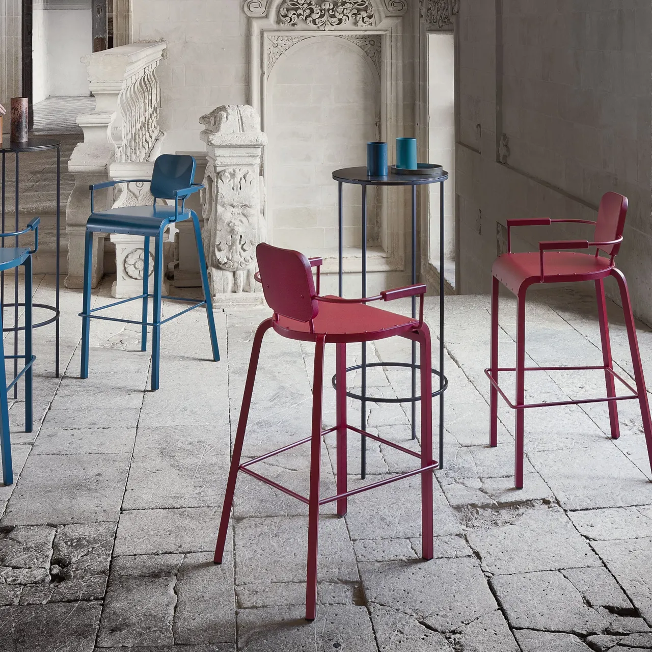 Da A Bar Stools<Rock Red Stool by Marc Sadler