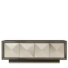 Isabella Costantini Sideboards Buffets<Roland Beige Wood And Brass 4-Door Sideboard
