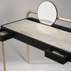 Secolo Vanities<Roll Carrara marble and walnut wood desk