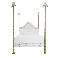 Porte Italia Beds<Roma Apple Green Bamboo with Ferns and Butterflies Bed