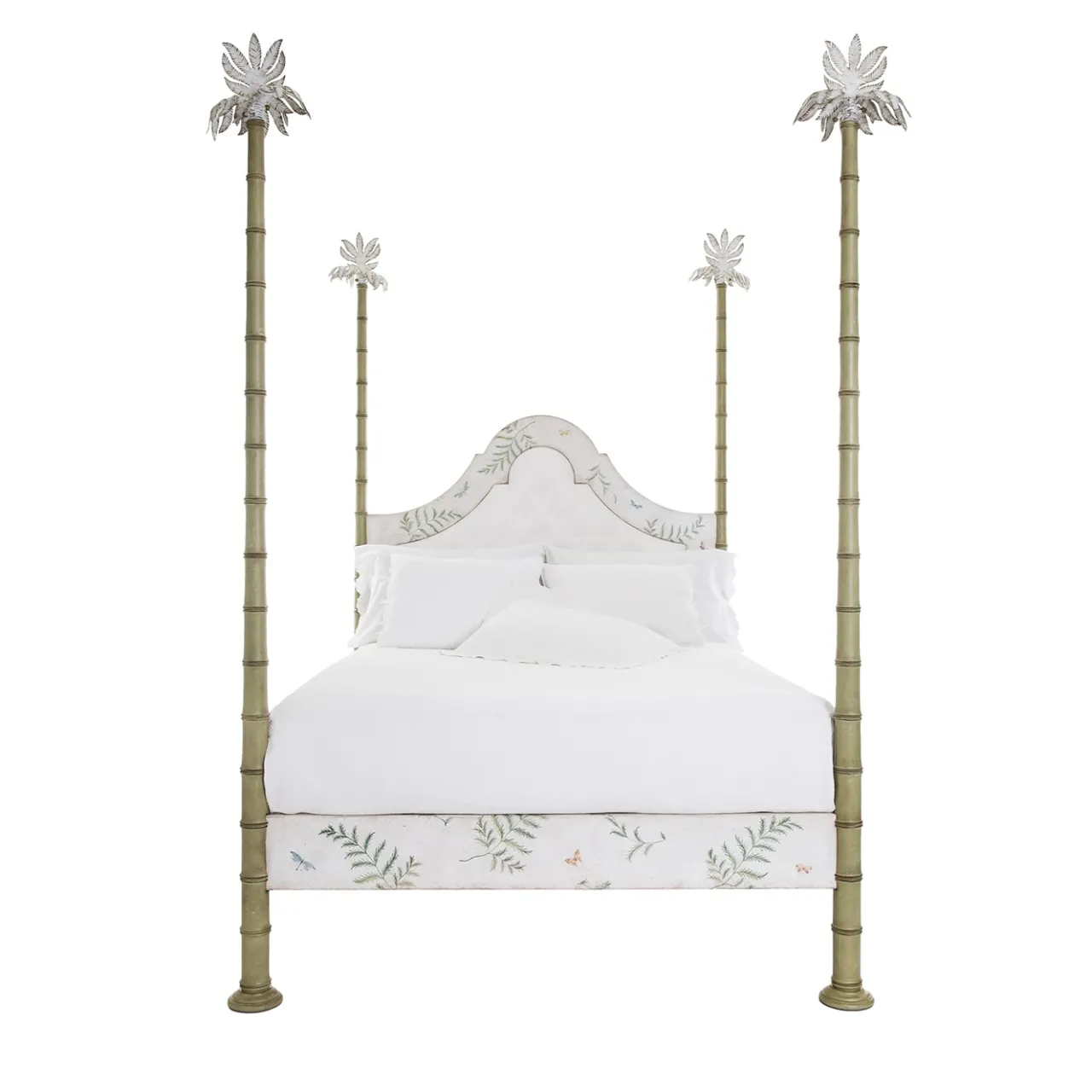 Porte Italia Beds<Roma Apple Green Bamboo with Ferns and Butterflies Bed