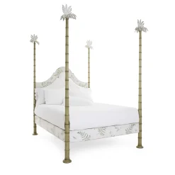 Porte Italia Beds<Roma Apple Green Bamboo with Ferns and Butterflies Bed