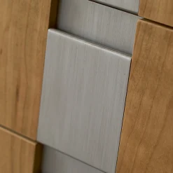LCI_DECORA Dressers<Roma 6-Drawer Brown Dresser with Chrome Base