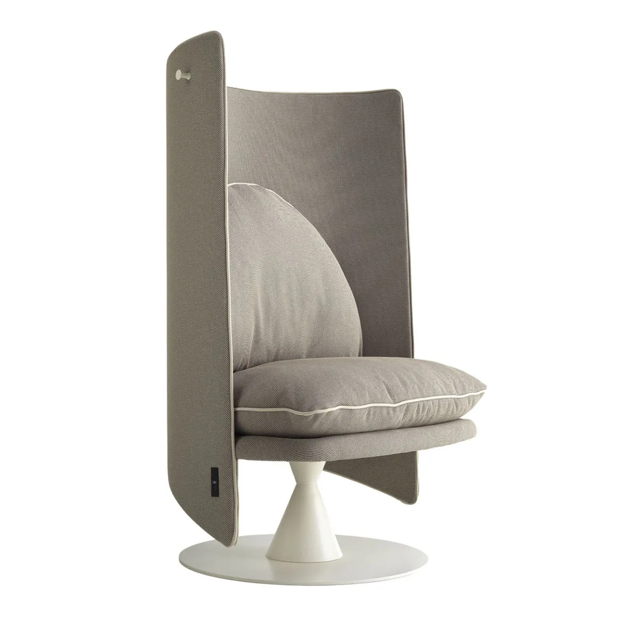Sitia Armchairs<Roma284 Gray Fabric And White Conical Base Armchair