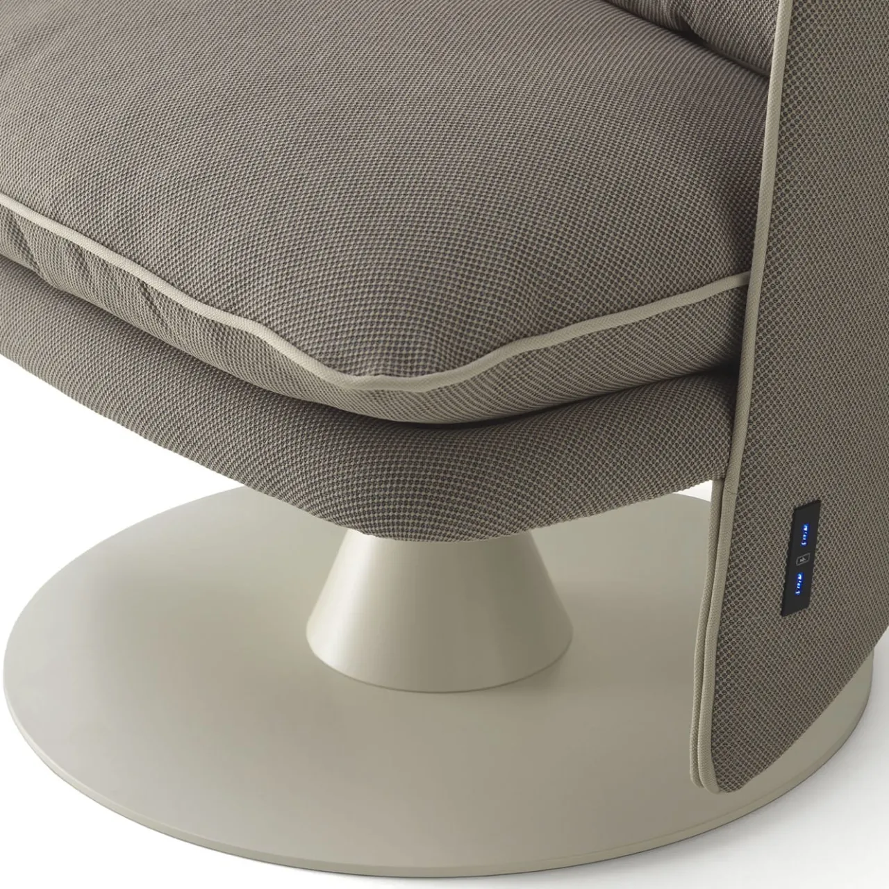 Sitia Armchairs<Roma284 Gray Fabric And White Conical Base Armchair
