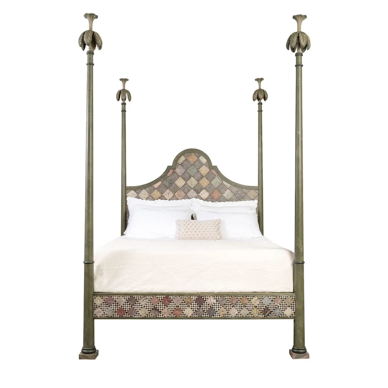 Porte Italia Beds<Roma Green With Marble Motif Bed