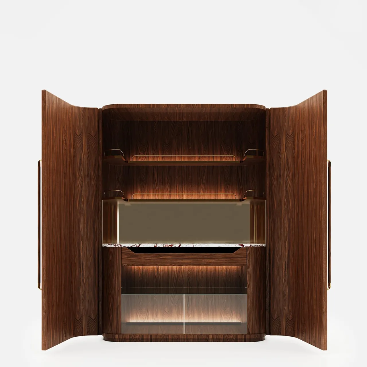 studiointervallo Bar Cabinets<Roma Oak Wood Bar Cabinet