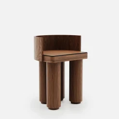 studiointervallo Stools<Roma Oak Wood Stool With Backrest