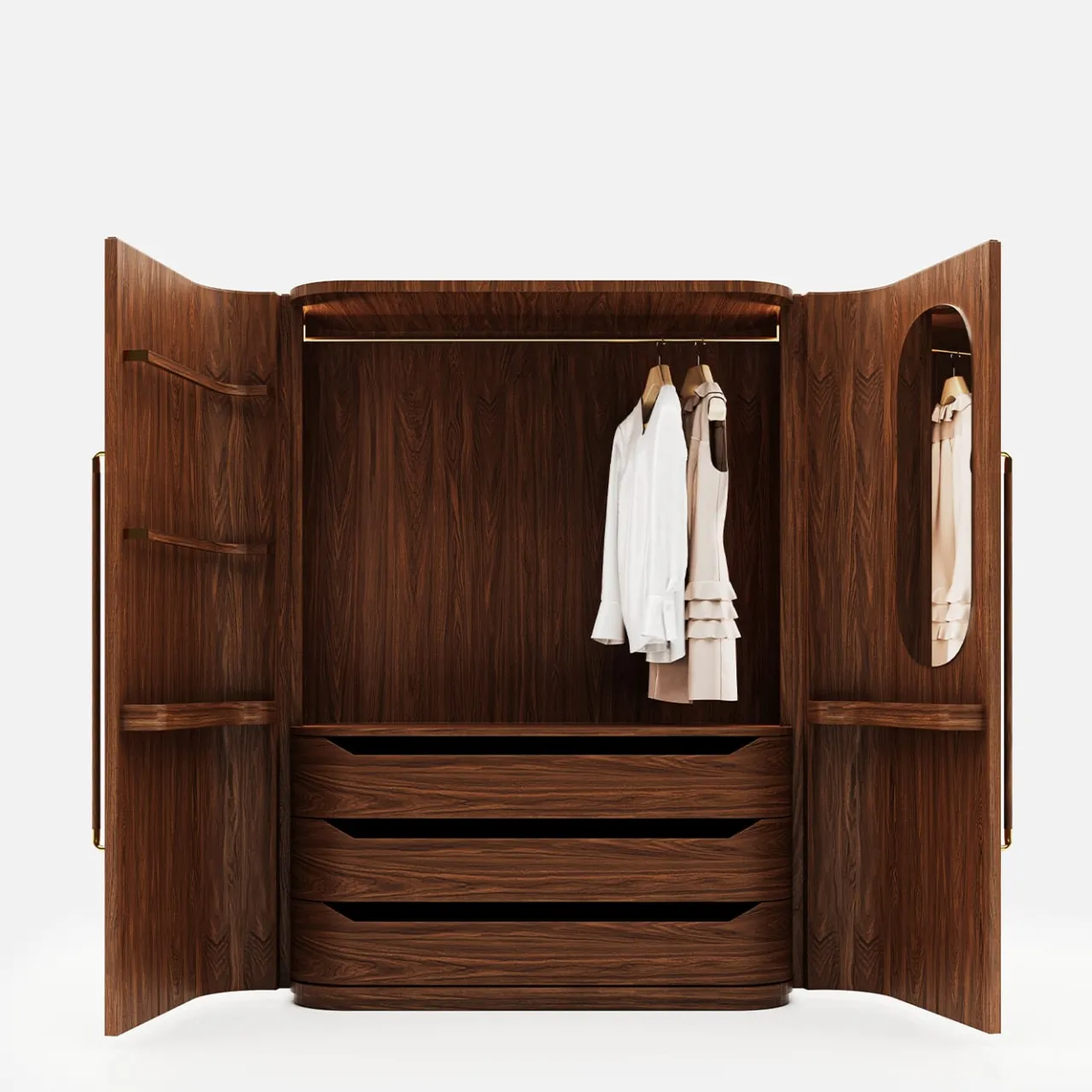studiointervallo Cabinets<Roma Oak Wood Wardrobe