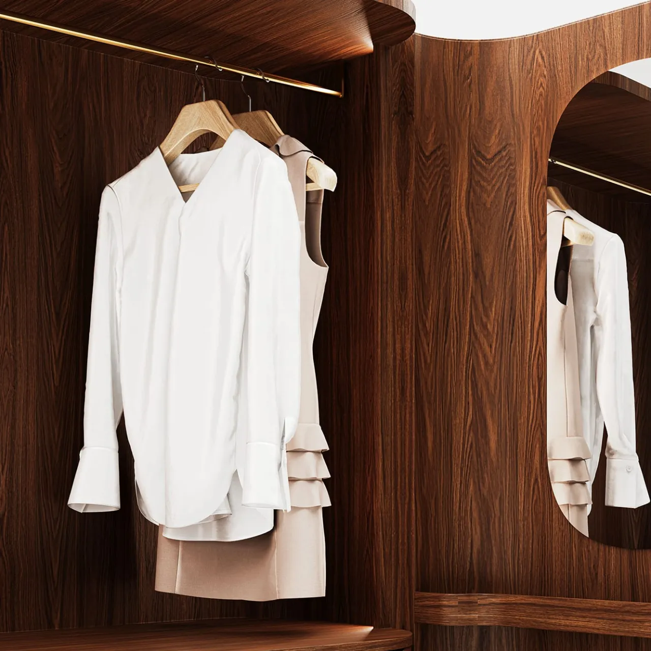 studiointervallo Cabinets<Roma Oak Wood Wardrobe