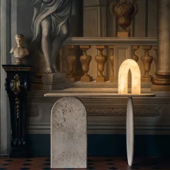 Francesco Maria Messina Consoles<Roma Travertino Marble With Raw Finish Console