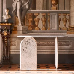 Francesco Maria Messina Consoles<Roma Travertino Marble With Raw Finish Console