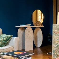 Francesco Maria Messina Consoles<Roma Travertino Marble With Raw Finish Console