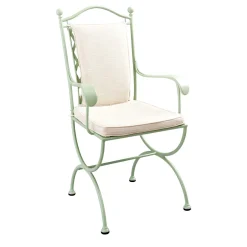Officina Ciani Outdoor Chairs & Stools<Rombi Outdoor Green Stainless Steel Chair with Armrests in Stainless Steel