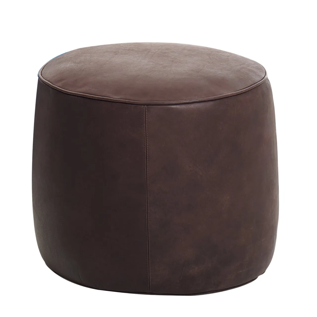 Black Tie Ottomans & Poufs<Rondò Brown Leather Pouf