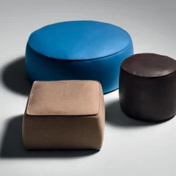 Black Tie Ottomans & Poufs<Rondò Brown Leather Pouf