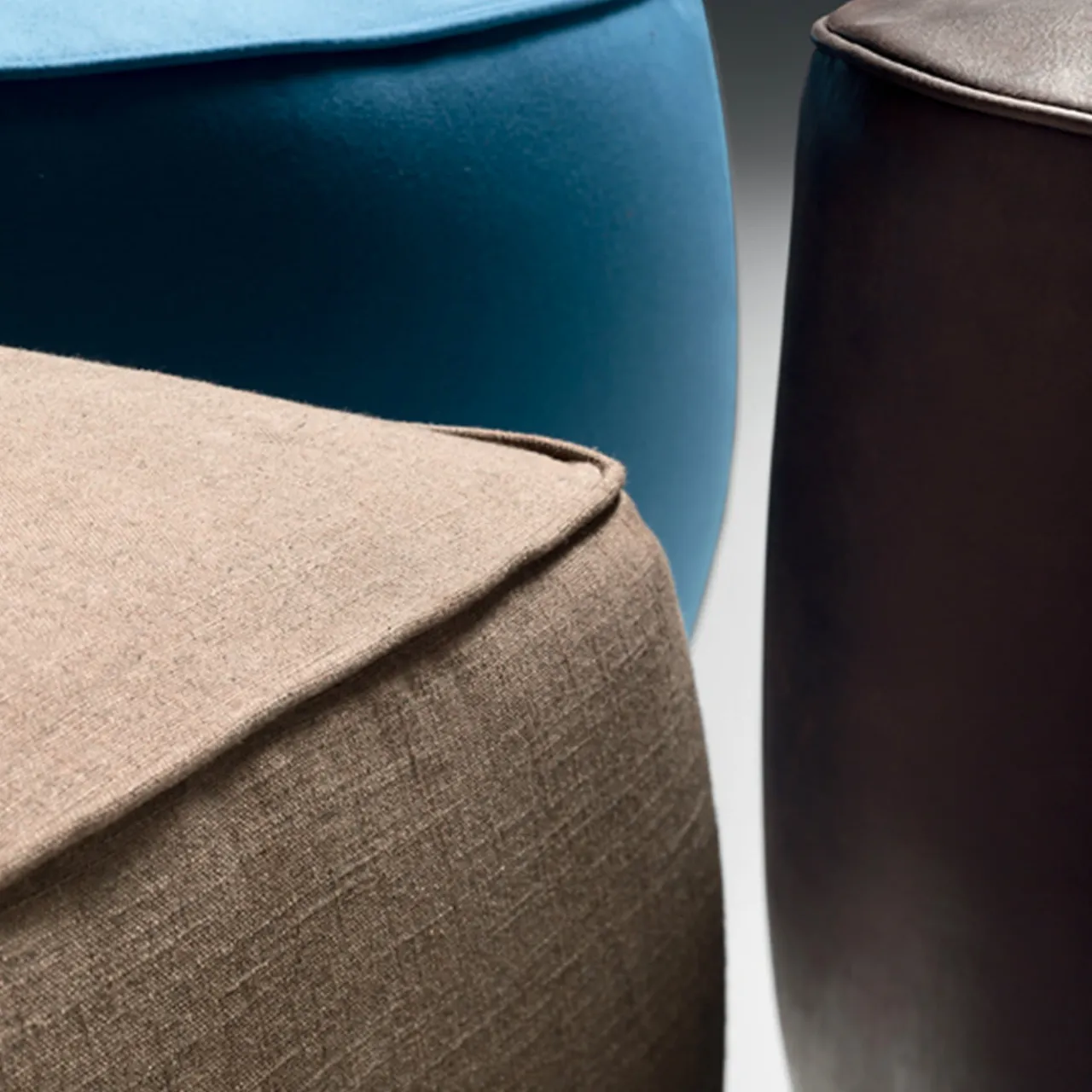 Black Tie Ottomans & Poufs<Rondò Brown Leather Pouf