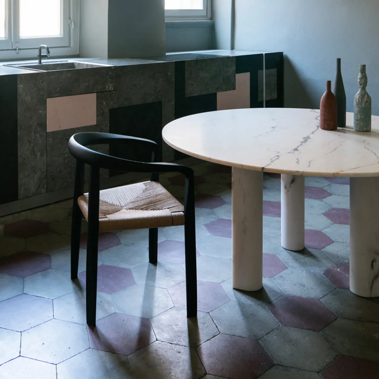 Salvatori Dining Tables<Rosa Portogallo Marble Lovemelovemenot Dining Table by Michael Anastassiades