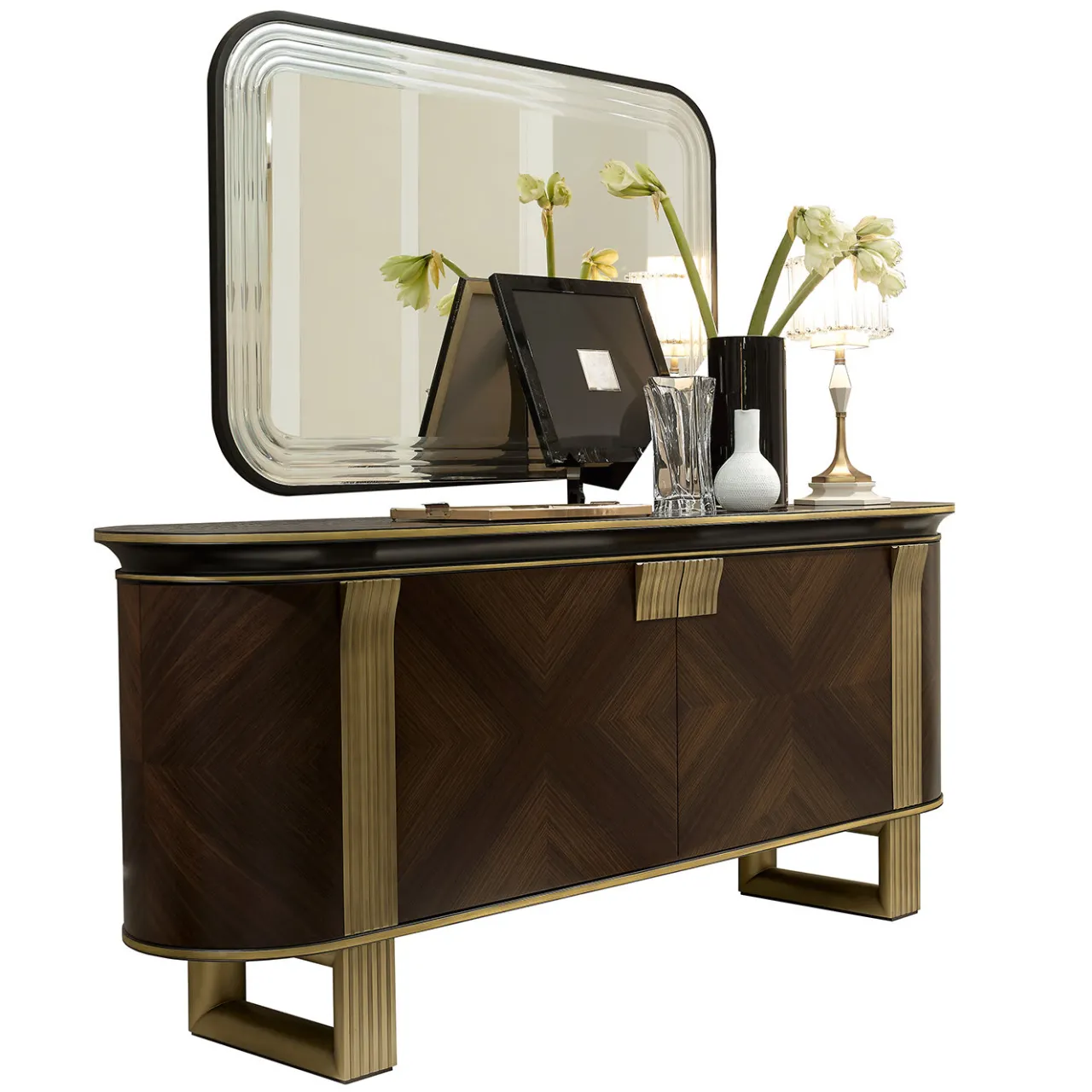 A.R. Arredamenti Sideboards Buffets<Rosewood 4-Door Sideboard