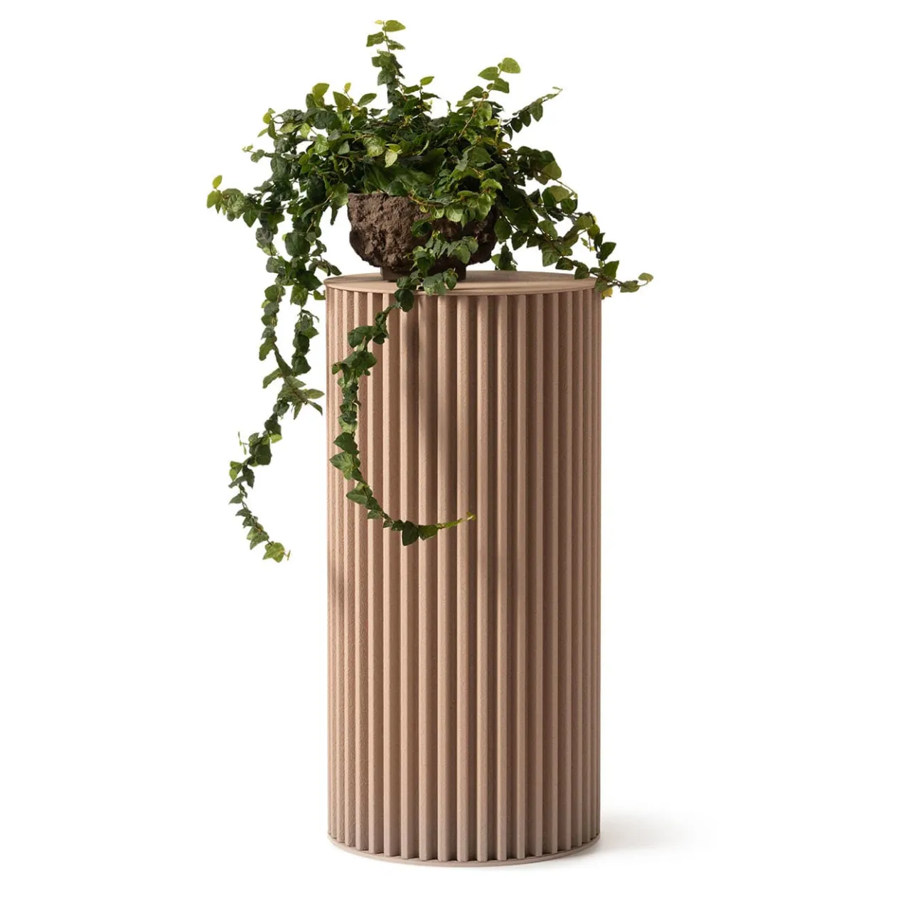 Opinion Ciatti Side Tables<Round Corkcrete Taupe Aluminum Side Table #3