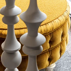Provasi Ottomans & Poufs<Round Pouf With Capitonnè