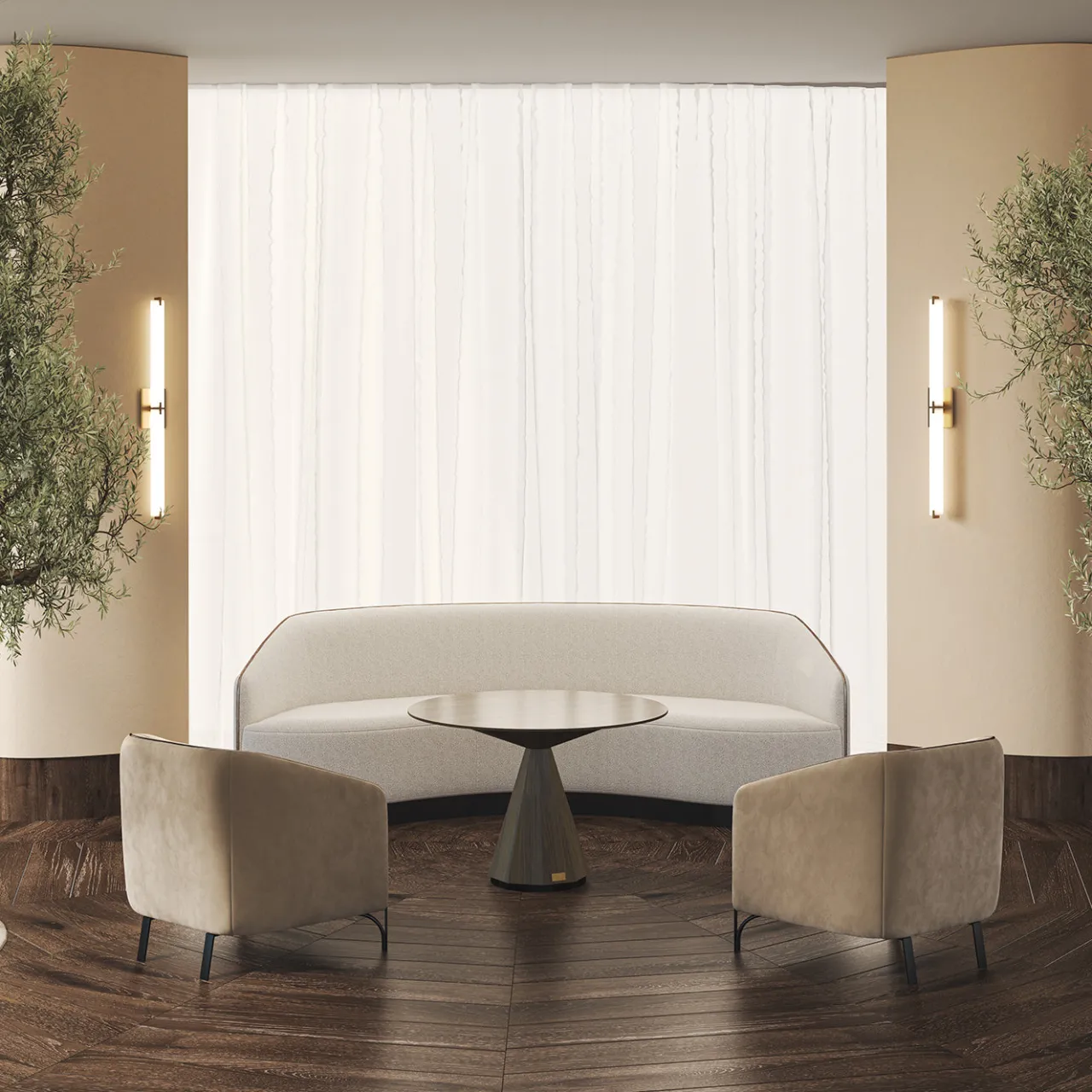 Morello Gianpaolo Bistro Tables<Round Smoked Oak Bistro Table