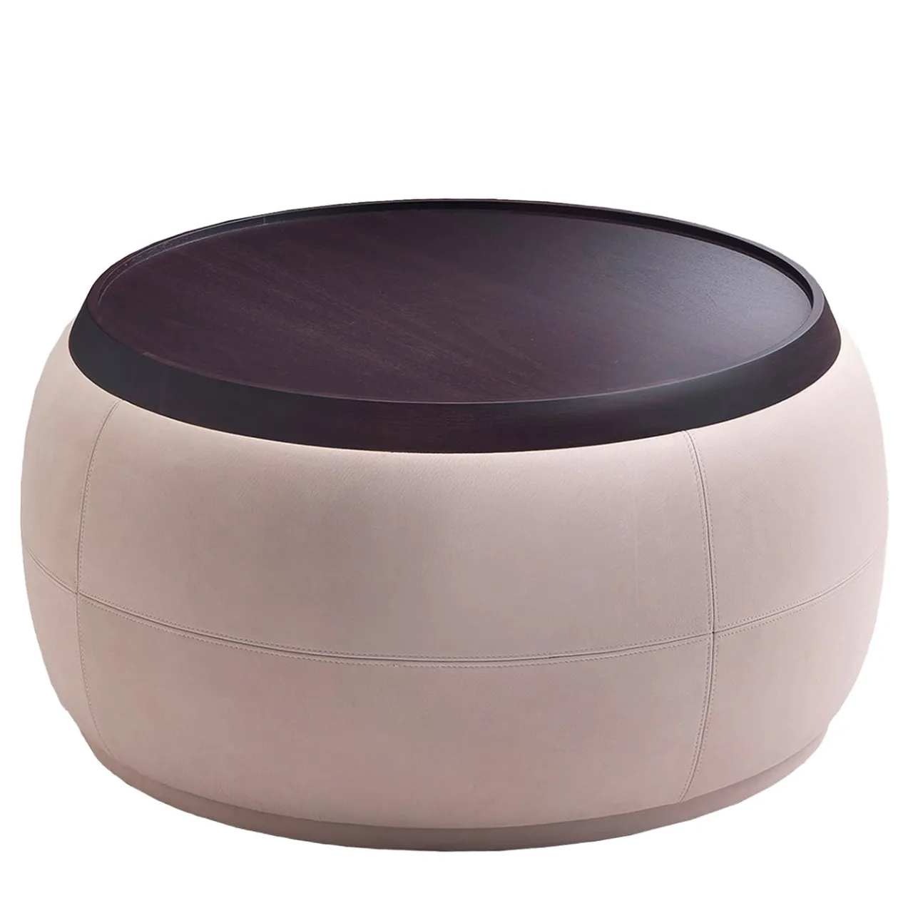 Fratelli Boffi Ottomans & Poufs<Round Upholstered Pouf in Canaletto Walnut #2
