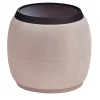 Fratelli Boffi Ottomans & Poufs<Round Upholstered Pouf in Canaletto Walnut
